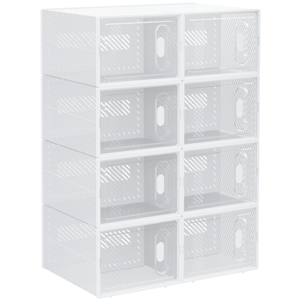 Armário Modular de Plástico Sapateira Modular com 8 Cubos Portas Magnéticas Organizador de Sapatos para Entrada Corredor Dormitório 25x35x19cm Transparente — foto 1