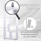 Prateleiras verticais modernas Design de estante com 8 prateleiras Painel de partículas E1 70x24x178cm Branco — foto 6
