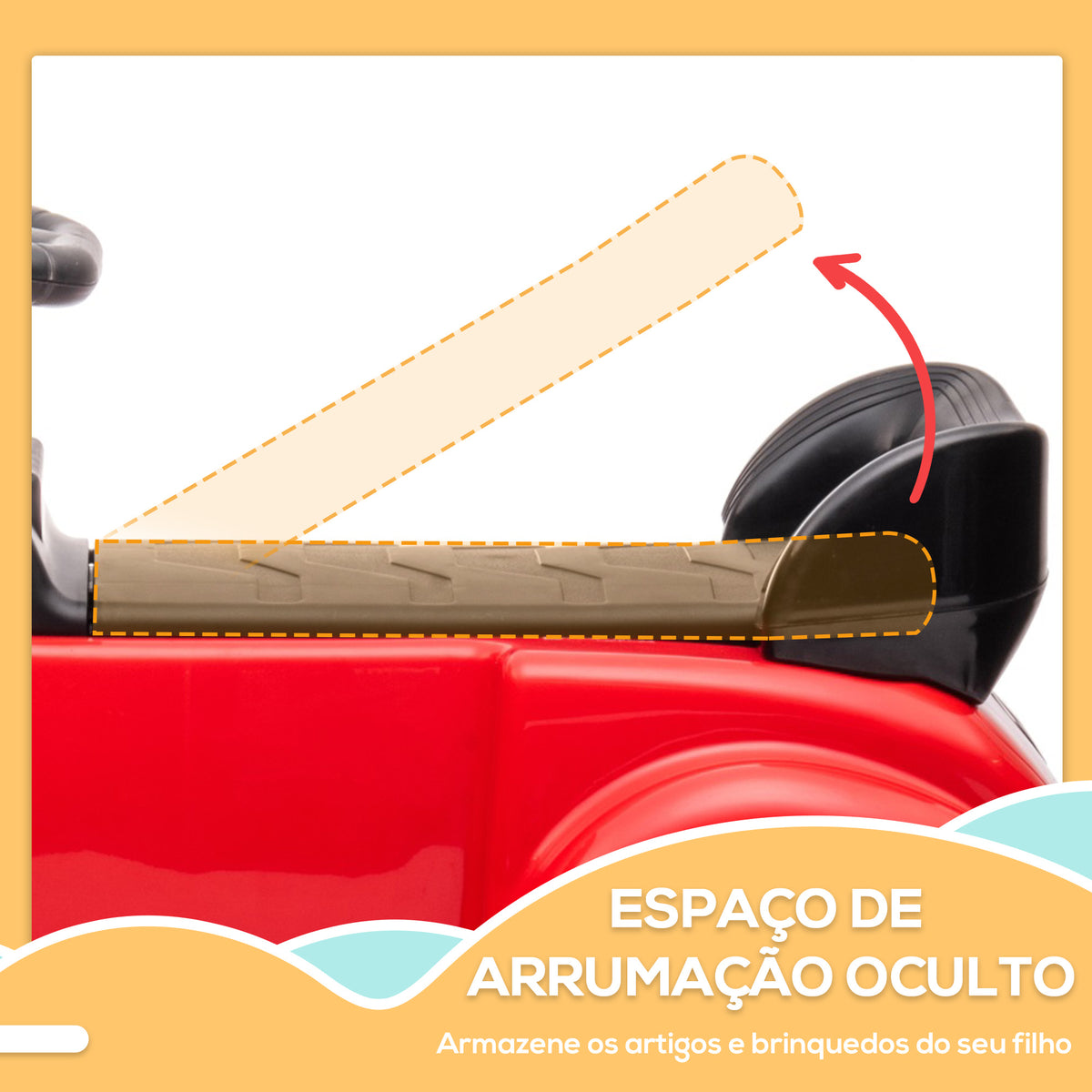 Carro Andador com Licença da Mercedes-Benz 300S Carro Andador para Crianças de 18-48 Meses com Armazenamento Volante Sistema Anti-Tombo Carga 25 kg 77,5x41,5x45 cm Vermelho — foto 5