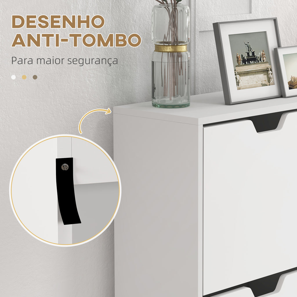Sapateira com 4 Gavetas e Prateleiras Ajustáveis Móvel para Sapatos de Corredor para 16 Pares de Sapatos 95x26x95 cm Branco — foto 7