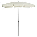 Chapéu de Sol Retangular de Jardim 198x130x240cm Chapéu de Sol de Alumínio com Função de Inclinação para Terraço Pátio Exterior Creme — foto 1
