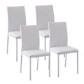 Conjunto de 4 Cadeiras de Sala de Jantar Estofadas com Pés de Metal Cadeiras Modernas para Cozinha Carga Máxima 41x50x91cm Branco — foto 1