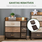 Cómoda Estreita com 7 Gavetas Dobráveis de Tecido, Cómoda de Quarto com Estrutura Metálica, Móvel para Espaços Pequenos, Sala de Estar, Casa de Banho, Multicolor — foto 5