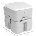 Sanita Portátil 20L Sanita Portátil com Indicador de Nível Capacidade 150 kg para Campismo Viagem Idosos Caravana Barco 33x40x43 cm Cinza — foto 3