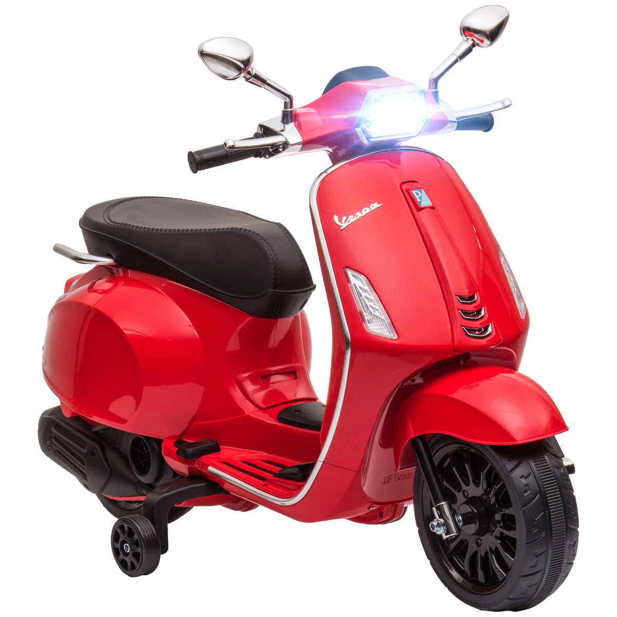 Moto Elétrica para Crianças de 3-6 Anos com Licença Vespa Motocicleta de Bateria 6V com USB MP3 Luz LED Rádio FM Moto para Crianças com Velocidade 3 km/h Carga 35 kg Vermelho — foto 1
