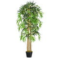 Bambu Artificial 150cm com Vaso Decorativo Planta Sintética Realística Ø18x150 cm Verde — foto 1