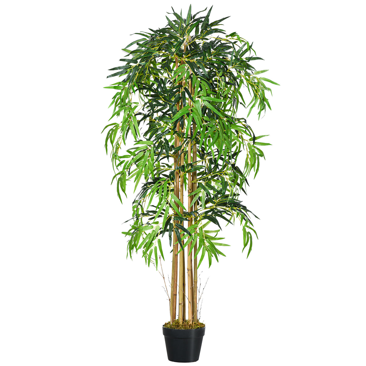 Bambu Artificial 150cm com Vaso Decorativo Planta Sintética Realística Ø18x150 cm Verde — foto 1