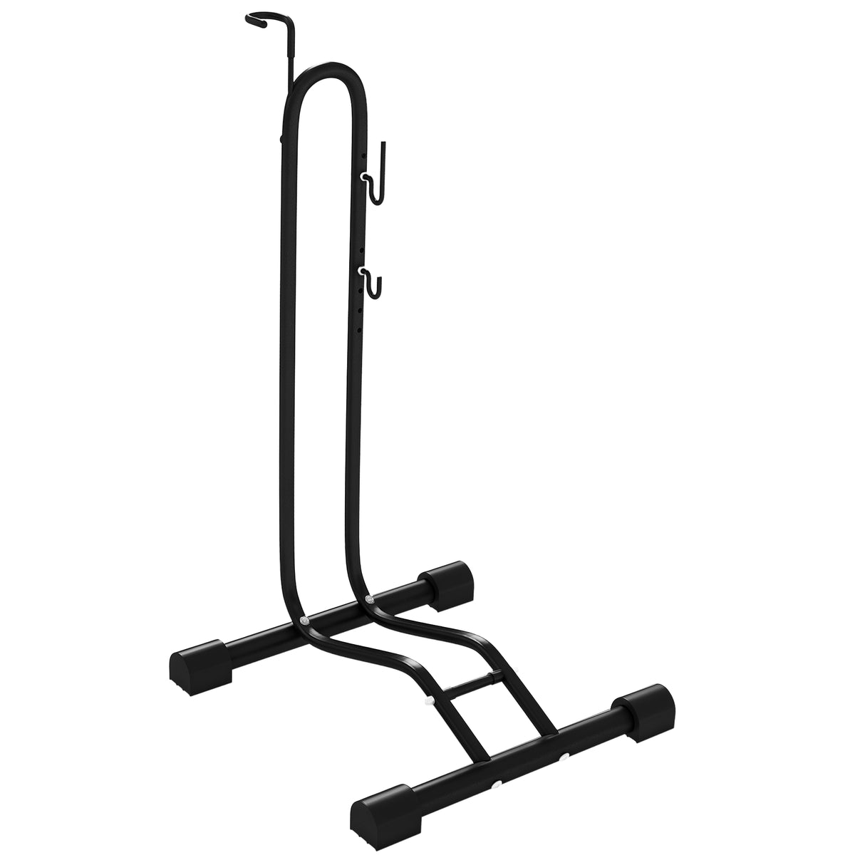 Suporte para bicicletas de piso, estacionamento vertical e horizontal para bicicletas com ganchos ajustáveis ​​para bicicletas de 6 a 28 polegadas e 700 C preto — foto 1