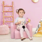 Conjunto 2 em 1 Poltrona infantil multifuncional conversível em cadeira e mesa para crianças acima de 3 anos 33x35x41 cm Rosa — foto 2