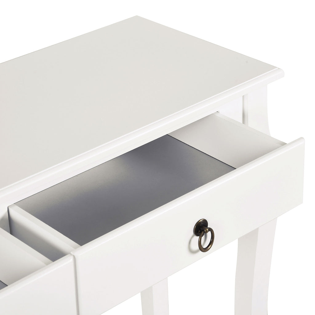 Mesa Tipo Consola para Sala de Estar Consola para Entrada com 2 Gavetas e Prateleira Inferior 100x33x75cm Branco — foto 7