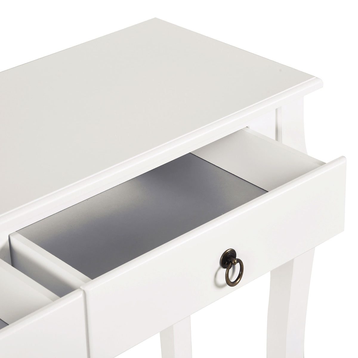 Mesa Tipo Consola para Sala de Estar Consola para Entrada com 2 Gavetas e Prateleira Inferior 100x33x75cm Branco — foto 7