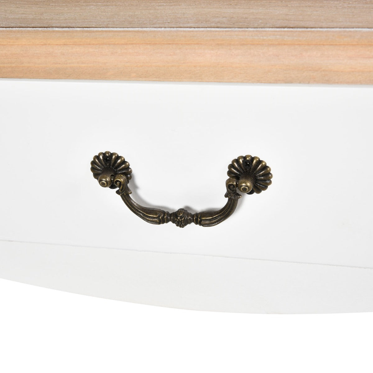 Mesa Consola Mesa Auxiliar com 2 Gavetas para Entrada Corredor Sala de Estar 87x34x78,5cm Branco e Madeira — foto 9