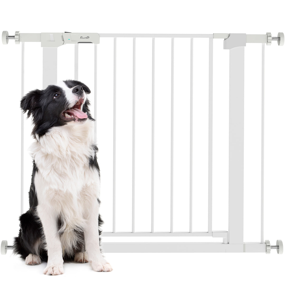 Barreira de Segurança para Cães Animais de Estimação 75-96cm para Escadas Portas e Corredores com Fechamento Automático Altura 76cm Branco — foto 1