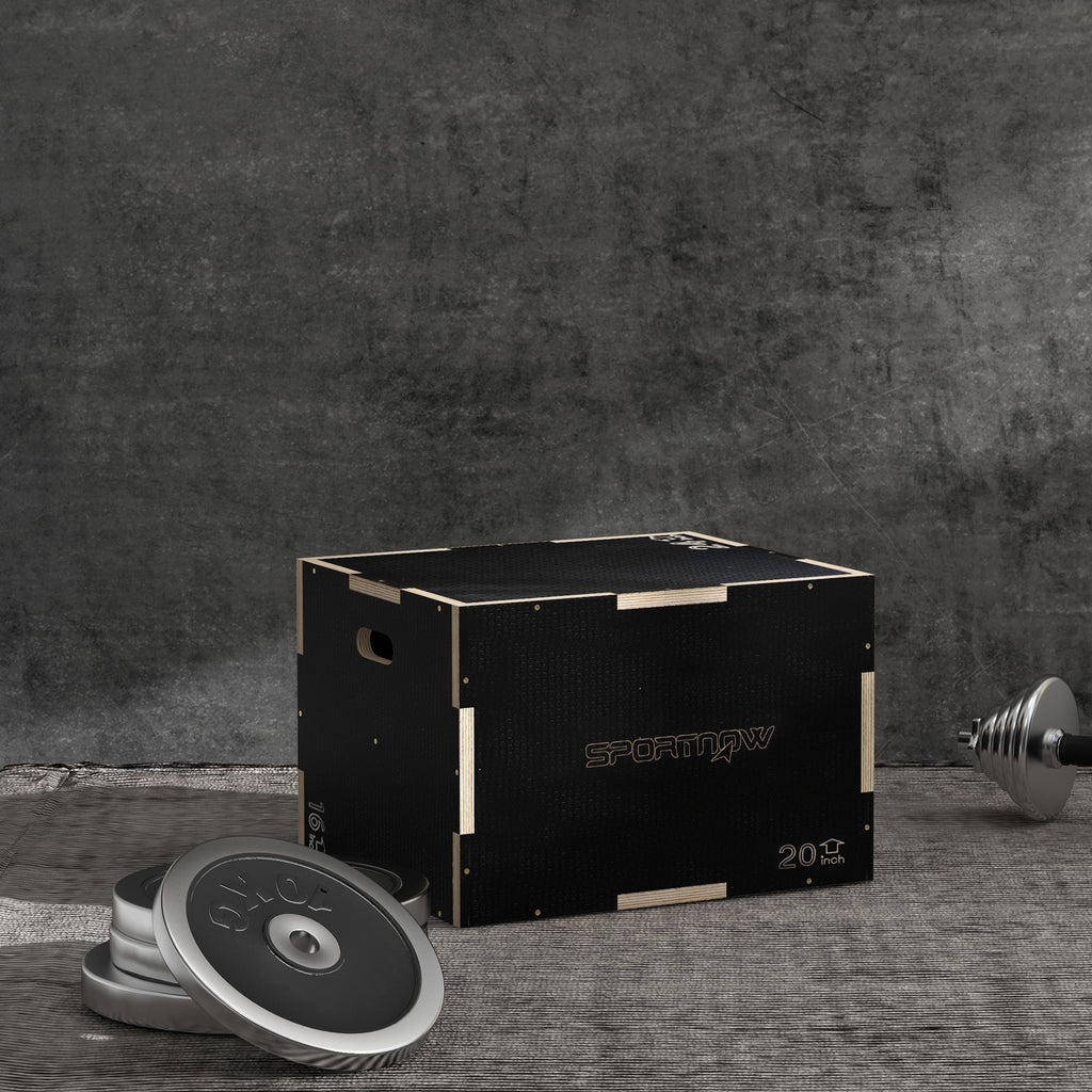 Caixa Pliométrica com 3 Alturas Diferentes Caixa de Saltos para Treino de Força em Casa Escritório Ginásio CrossFit Carga 120 kg 61x51x41 cm Preto — foto 2