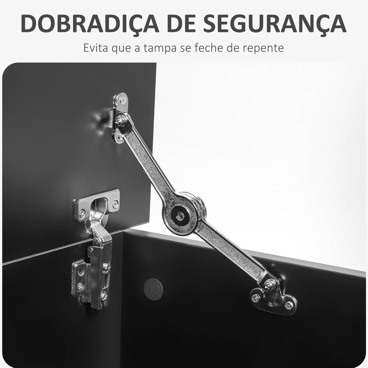 Baú de Armazenamento de Madeira Banco de Armazenamento para Dormitório Sala de Estar Carga Máxima 60kg 100x40x40 cm Preto — foto 5