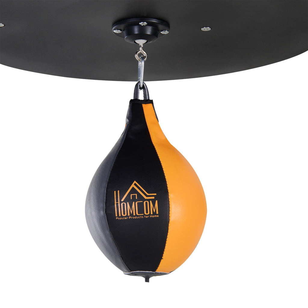 Saco de Boxe Suspenso com Suporte Bola de Velocidade Ajustável em Altura de 167-187cm e Inflador para Treinamento Fitness em Casa Ginásio 115x157x221 cm Preto e Cinza — foto 7