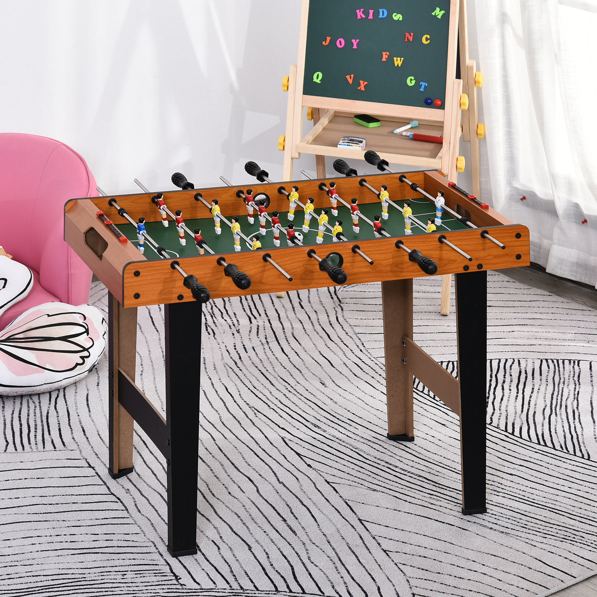 Matraquilhos para Crianças de Madeira Jogo de Futebol de Mesa com 22 Jogadores, 2 Marcadores, Pernas de Mesa Longas e Curtas, 85x40x61 cm, Madeira e Preto — foto 2