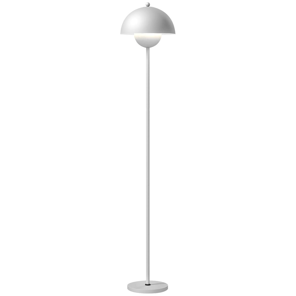 Candeeiro de Pé Moderno 155 cm Candeeiro de Pé para Sala com Ecrã em Forma de Taça Refletora de Luz Interruptor de Pé Suporte E27 sem Lâmpada para Quarto Escritório Sala de Estar Ø35x155 cm Prata — foto 1