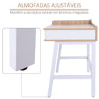 Secretária para Computador com Gaveta Prateleira Compartimentos Arrumação 100x55x81,5 cm Madeira e Metal — foto 6