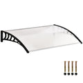 Marquise de Proteção para Portas e Janelas Contra Sol e Chuva Telhado de Proteção com Desenho Moderno 150x90x25 cm Transparente e Preto — foto 1