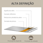 Espelho de Parede Decorativo 70x90 cm Espelho Retangular Espelho de Casa de Banho com 4 Ganchos Metálicos Estilo Moderno para Sala Quarto Entrada Branco — foto 6
