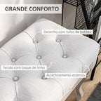 Banco Pé de Cama com Pés de Madeira e Assento Acolchoado Capacidade 120 kg Banco de Estilo Vintage para Dormitório Entrada Corredor 110x37x49 cm Creme — foto 4