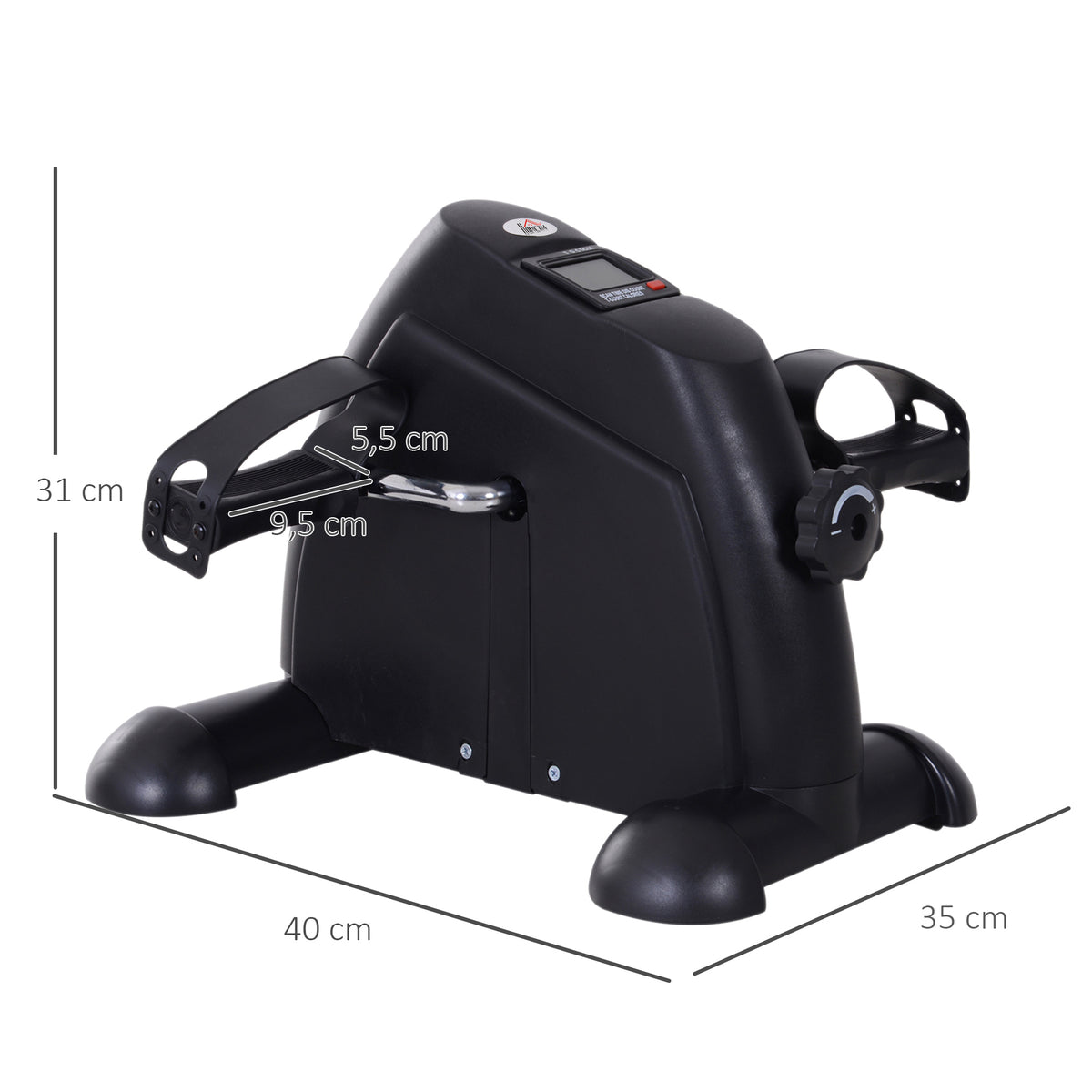 Mini bicicleta Estática Aparelho de Exercício Braços e Pernas Resistência ajustável Tela LCD 39x40x31cm — foto 3