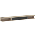 Móvel de TV Suspenso Móvel de TV para TV até 75 Polegadas (190,5 cm) Gaveta Rebatível 2 Prateleiras 180x24x16 cm Madeira Natural — foto 1