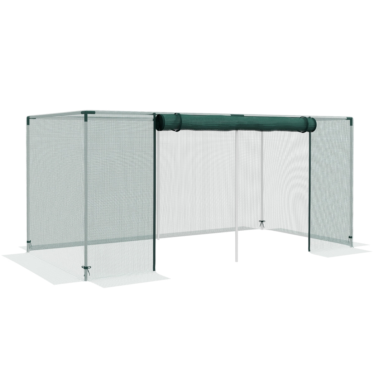 Estufa de jardim gaiola de cultivo para plantas de jardim porta com zíper tubos em aço galvanizado 240 x 120 x 110 cm verde — foto 1