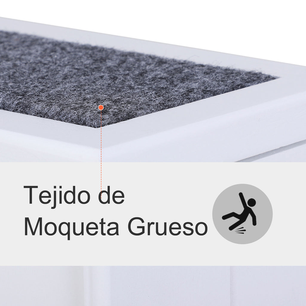 Escada para Animais de Estimação de 3 Degraus com Armazenamento e Tapete Antiderrapante Portátil Carga Máxima 30kg 40,5x44,5x38 cm Branco — foto 6