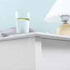 Mesa Auxiliar Mesa Lateral com Tampa Abatível Prateleira de Armazenamento e Orifício para Cabos Oculto para Sala de Estar Dormitório 60,5x32,5x70cm Branco — foto 9