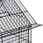 Gaiola com suporte e rodas Freios Bandeja Removível 2 alimentadores Prateleira inferior de metal para papagaios periquitos canários 51x51x135 cm preto — foto 7