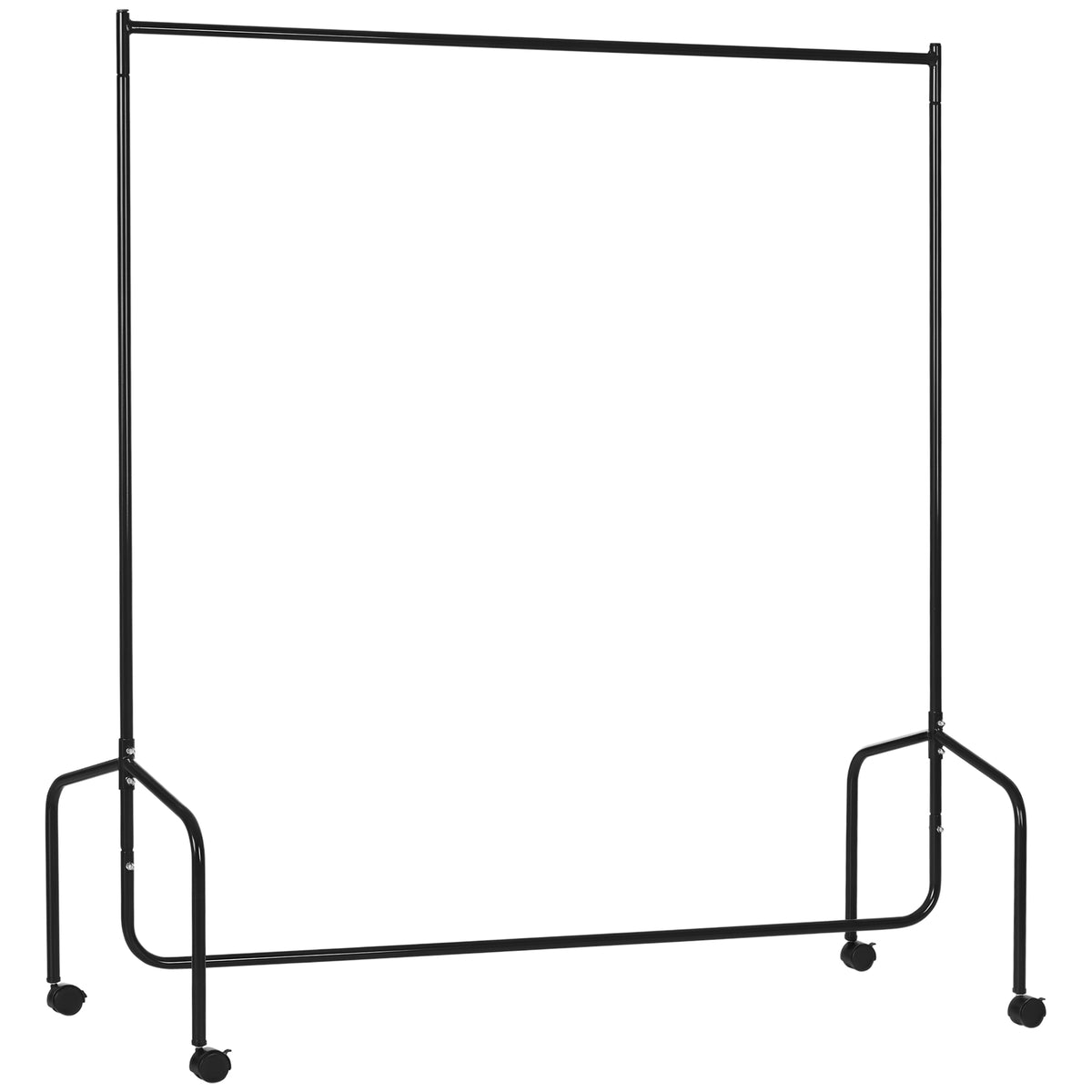 Charriot com Rodas 150x60x170 cm Organizador de Roupas com Rodas para Dormitório Entrada Corredor Preto — foto 1