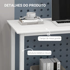 Secretária Moderna Mesa de Estudo com Estrutura de Aço e Pés Ajustáveis Mesa de Computador para Escritório Casa 120x60x76 cm Branco — foto 5
