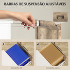 Bloco de Gavetas de Escritório com 4 Gavetas Bloco de Gavetas para Secretária com Fecho e 2 Chaves Barras para Pendurar A4 Carta Arquivador Móvel para Estudo 39,4x40x129 cm Branco e Madeira — foto 5