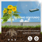 Floreira Exterior Grande Retangular em Aço Galvanizado, Horta Urbana para Plantas, Vaso Grande Exterior com Base Aberta, Resistente às Intempéries, 241x90,5x30 cm, Verde — foto 4