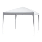 Tenda Dobrável 2,95x2,95 cm com Bolsa de Transporte Altura Ajustável Anti-UV e Impermeável para Terraço Pátio e Praia Branco Prateado — foto 1