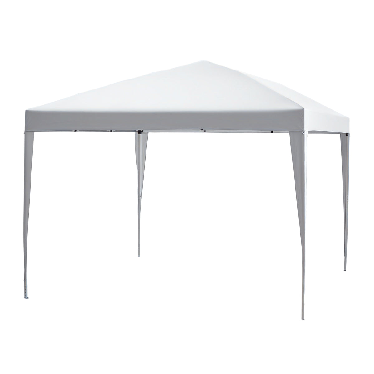 Tenda Dobrável 2,95x2,95 cm com Bolsa de Transporte Altura Ajustável Anti-UV e Impermeável para Terraço Pátio e Praia Branco Prateado — foto 1