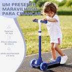 AIYPLAY Trotinete para Crianças de 2-6 Anos Trotinete Infantil Dobrável Trotinete com 3 Rodas LED Altura Ajustável Carga 25 kg 52x29x63-76 cm Azul — foto 7