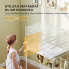 Gaiola para Pássaros com Divisória Gaiola com Rodas para Aves Papagaios Canários Gaiola para Aves com Comedouros Poleiros e Bandeja Removível, 76x46x116 cm Branco — foto 4