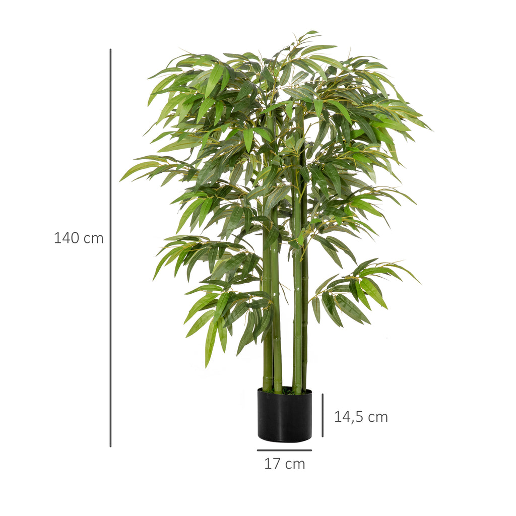 Bambú Artificial 140cm com Vaso Planta Artificial para Interior e Exterior Decoração de Casa Escritório Verde — foto 3