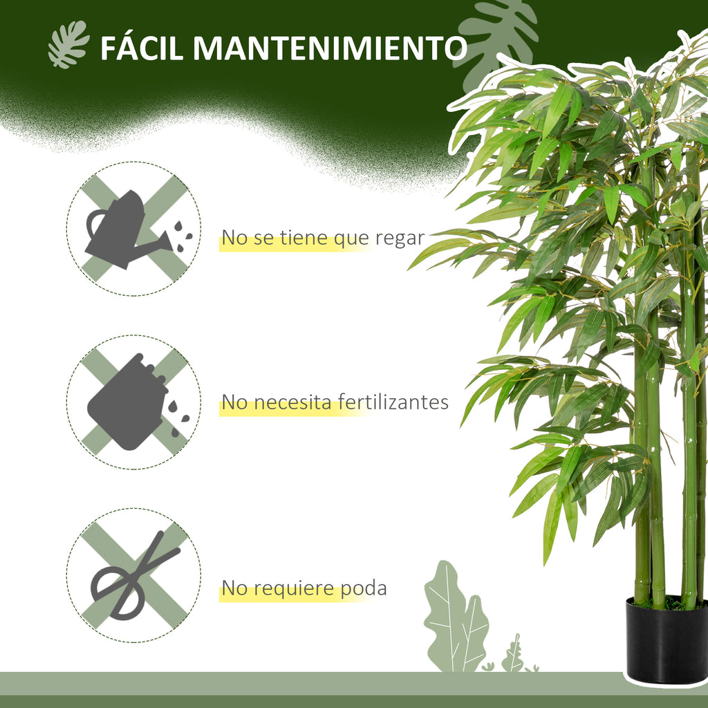 Bambú Artificial 140cm com Vaso Planta Artificial para Interior e Exterior Decoração de Casa Escritório Verde — foto 5
