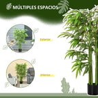 Bambú Artificial 140cm com Vaso Planta Artificial para Interior e Exterior Decoração de Casa Escritório Verde — foto 6