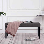 Banco 106 cm couro artificial cinzento — foto 1