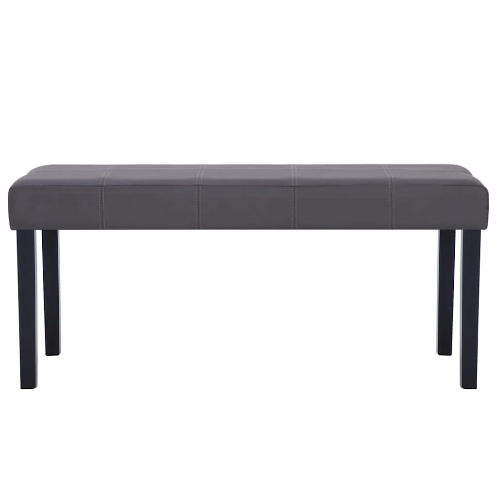 Banco 106 cm couro artificial cinzento — foto 2