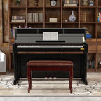 Banco para Piano em Madeira com Almofada Acolchoada e Compartimento 75 x 35 x 49 cm — foto 1