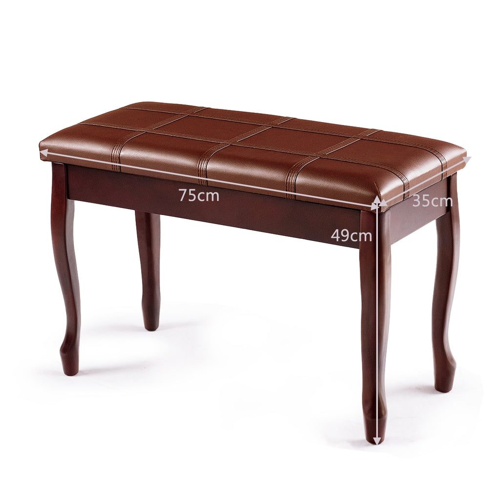 Banco para Piano em Madeira com Almofada Acolchoada e Compartimento 75 x 35 x 49 cm — foto 3