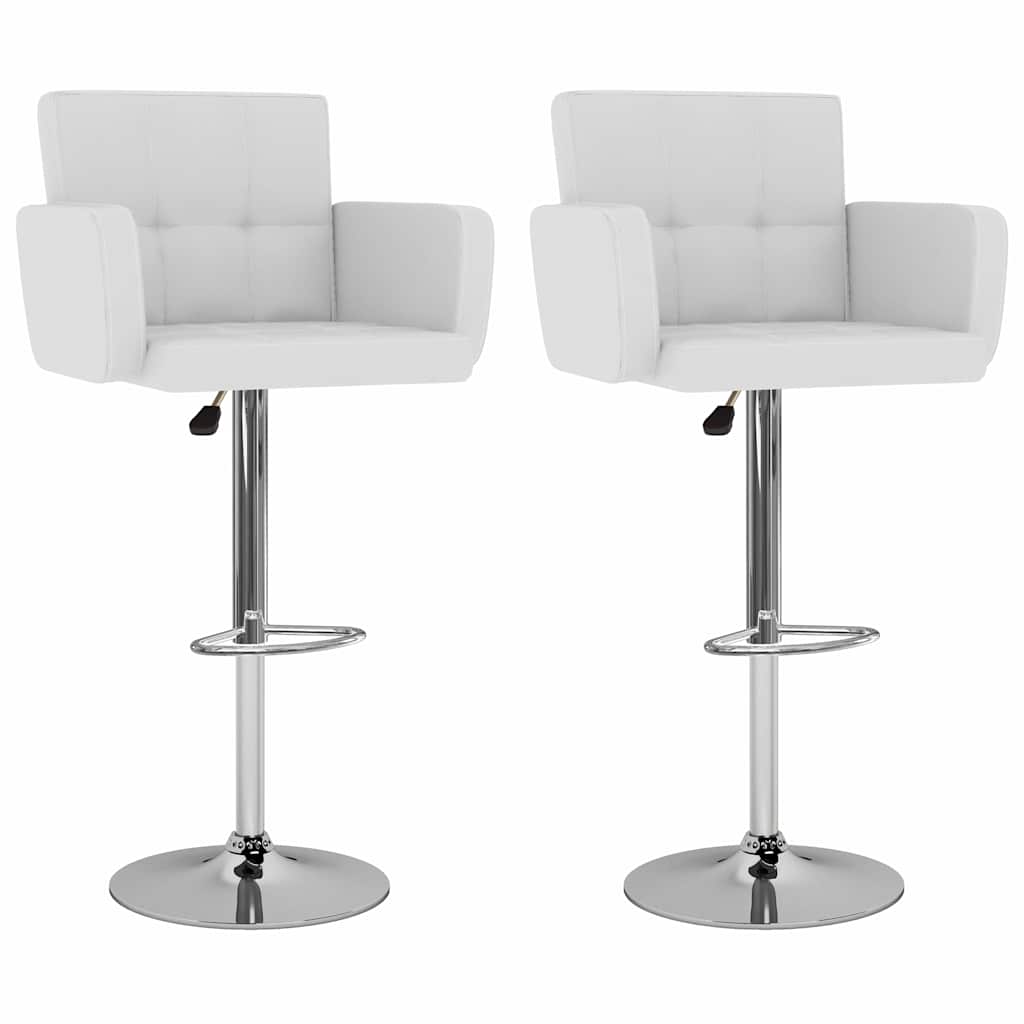 Bancos de bar 2 pcs couro artificial branco — foto 1