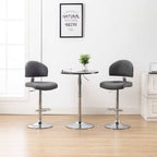 Bancos de bar 2 pcs couro artificial cinzento — foto 1