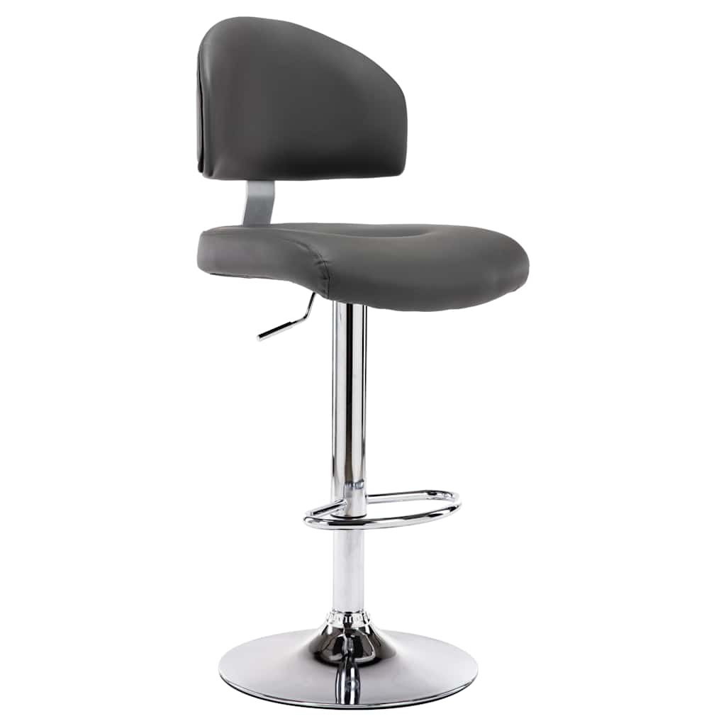 Bancos de bar 2 pcs couro artificial cinzento — foto 2
